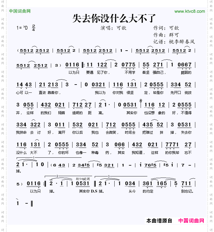失去你没什么大不了