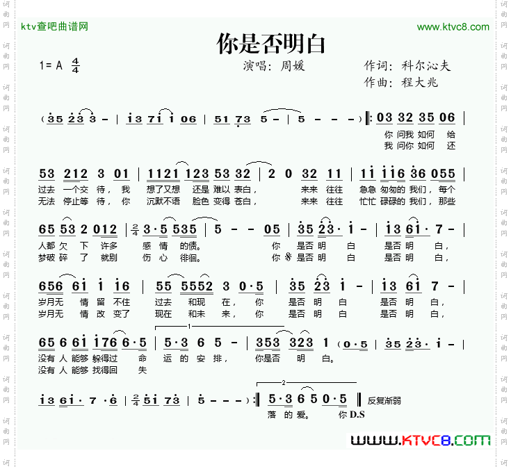 你是否明白简谱