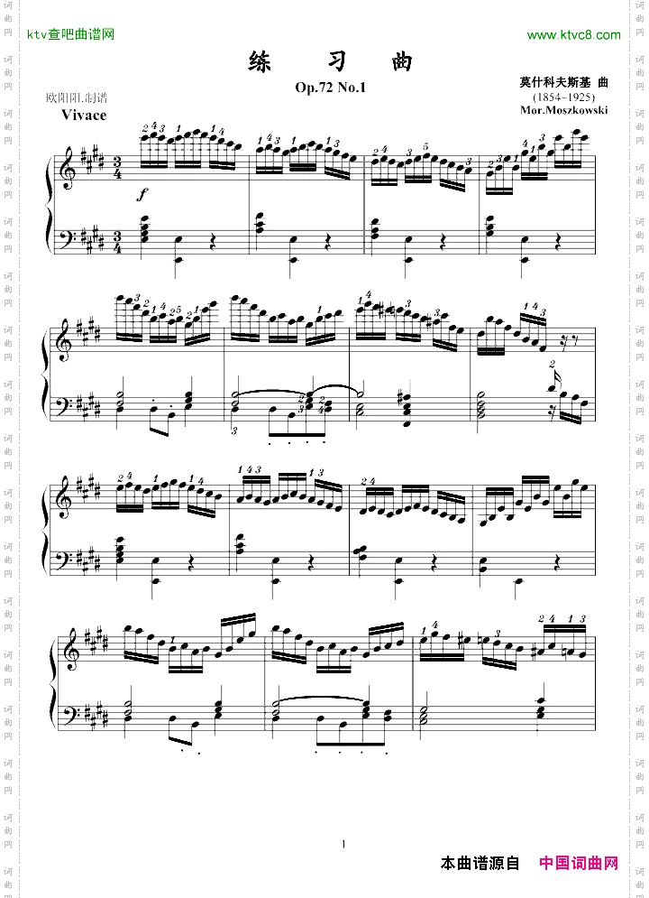 练习曲Op.72No.1