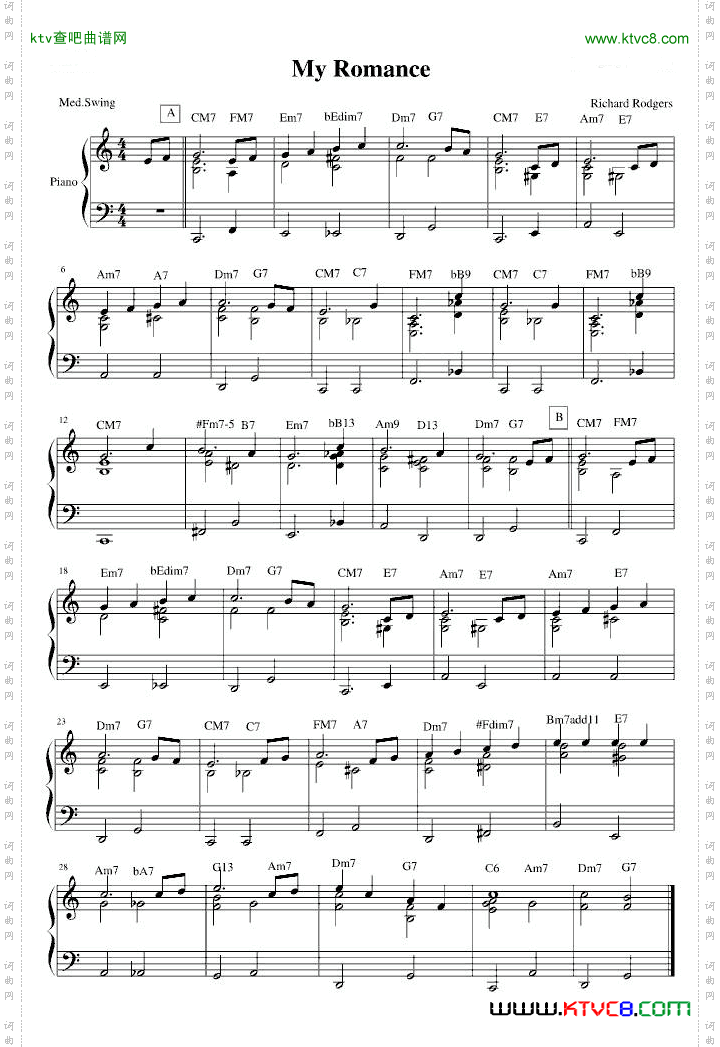 MyRomance爵士钢琴曲