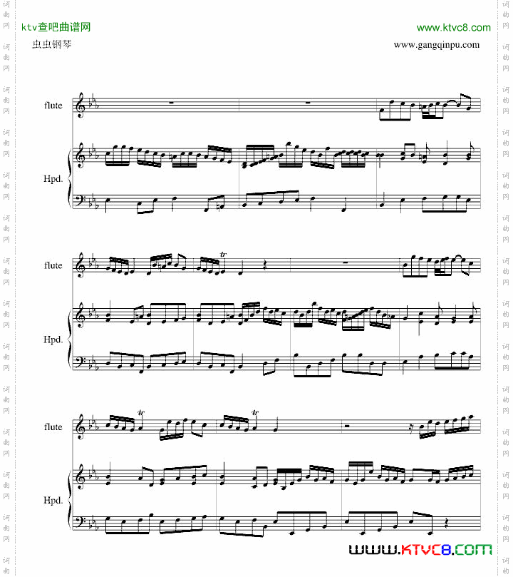 巴赫羽管键琴协奏曲BWV1031第一乐章