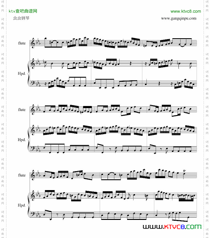 巴赫羽管键琴协奏曲BWV1031第一乐章