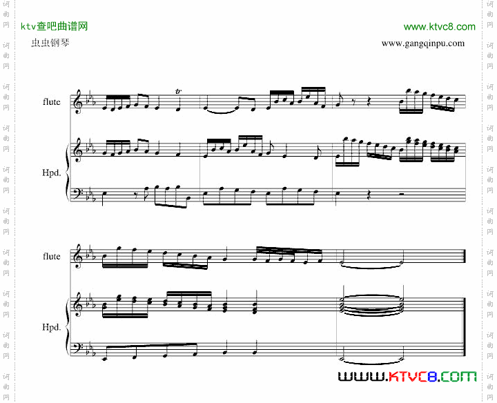 巴赫羽管键琴协奏曲BWV1031第一乐章