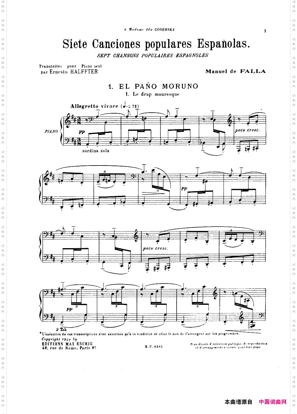 7CancionesPopularesEspanolas七首西班牙民歌·1·钢琴独奏版_7 Canciones Populares Espanolas七首西班牙民歌·1·钢琴独奏版