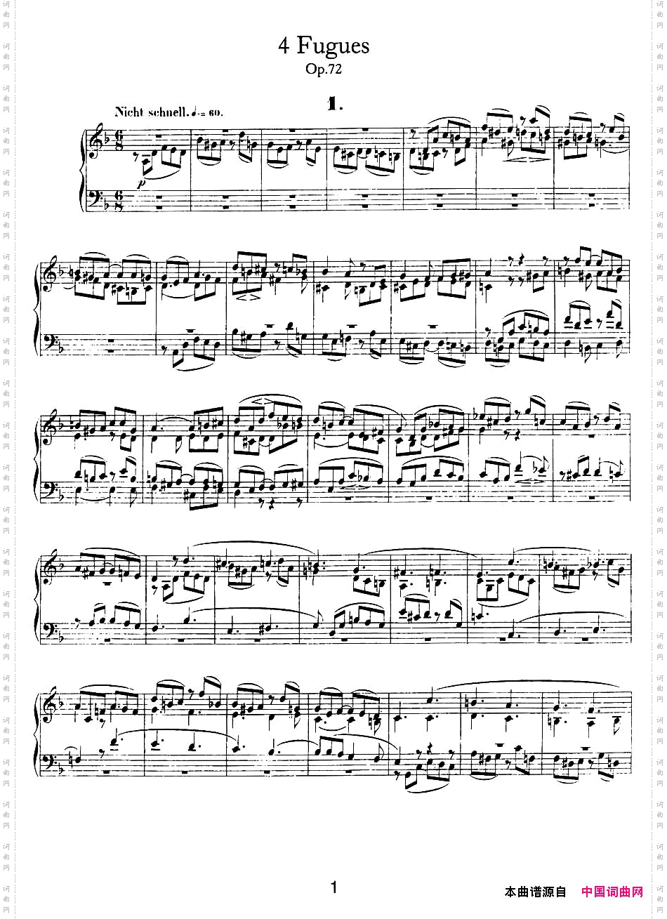 FourFuguesOp·724首赋格·1_Four Fugues Op·724首赋格·1