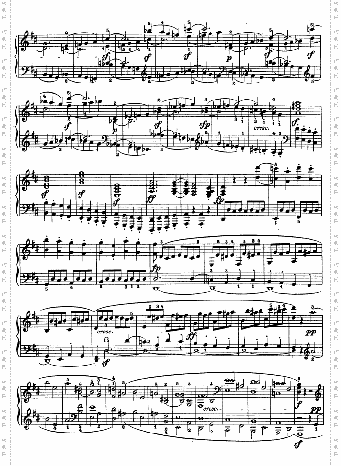D大调第七钢琴奏鸣曲-Op.10No--3