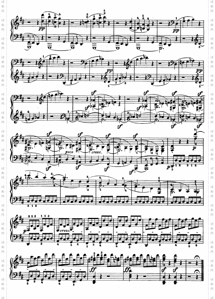 D大调第七钢琴奏鸣曲-Op.10No--3