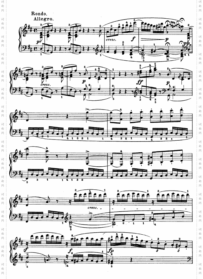 D大调第七钢琴奏鸣曲-Op.10No--3