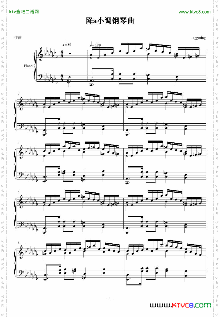 降a小调钢琴曲
