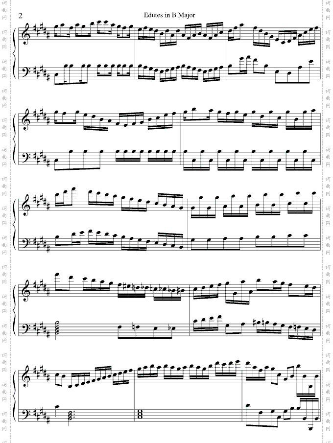 B大调综合练习曲