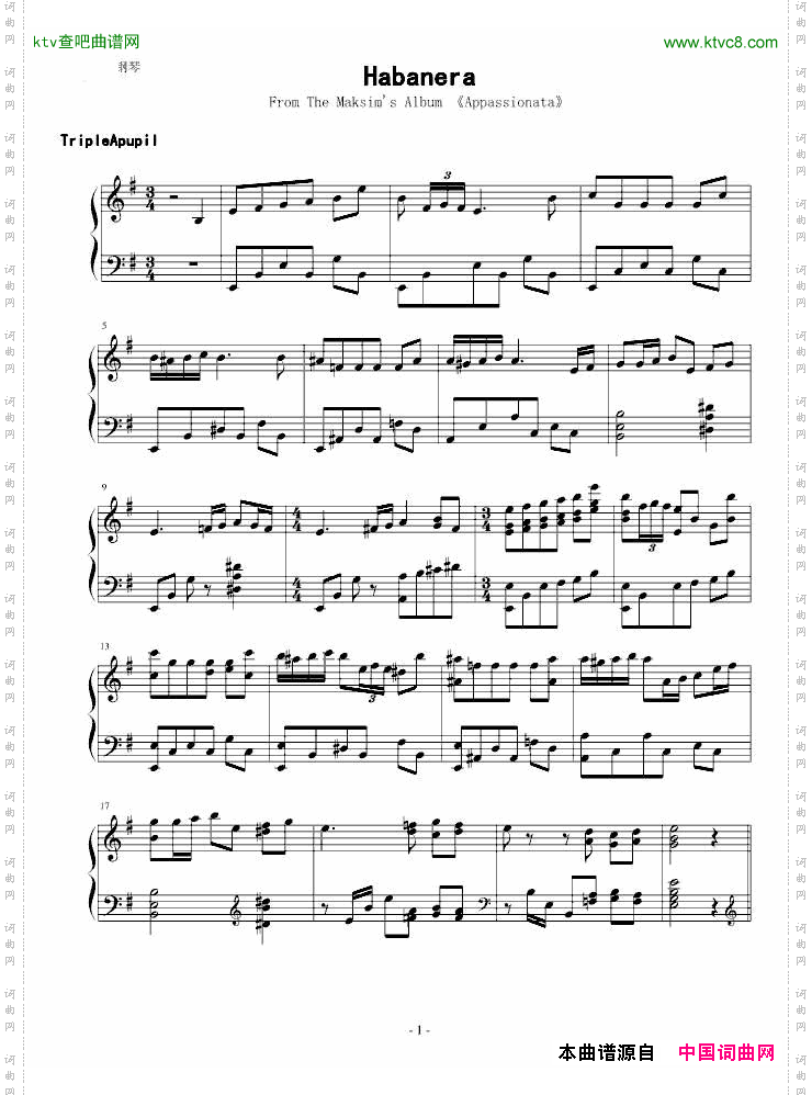 Habanera-哈巴涅拉