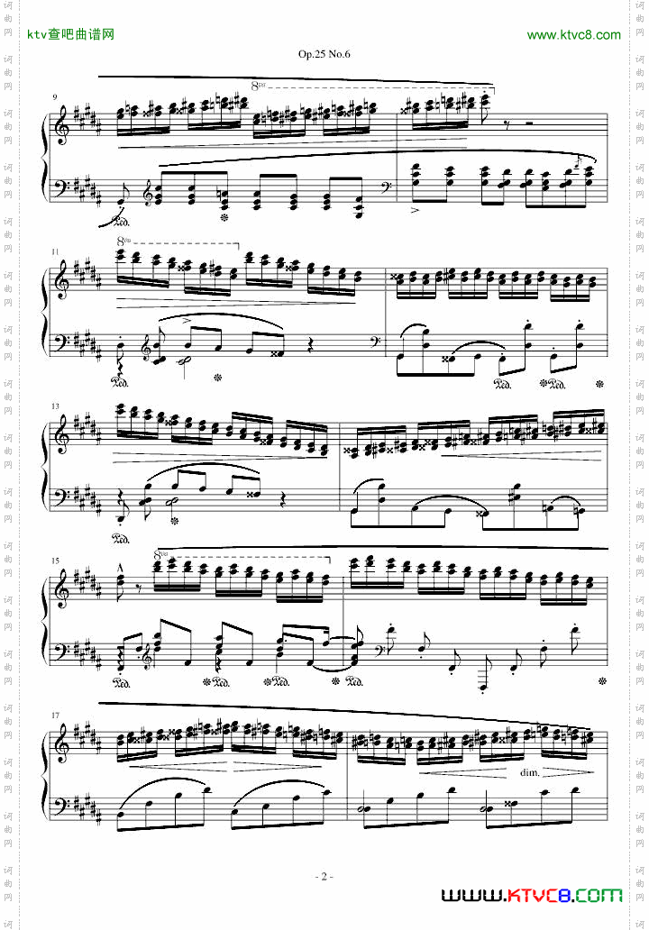 肖邦练习曲Op.25No.6