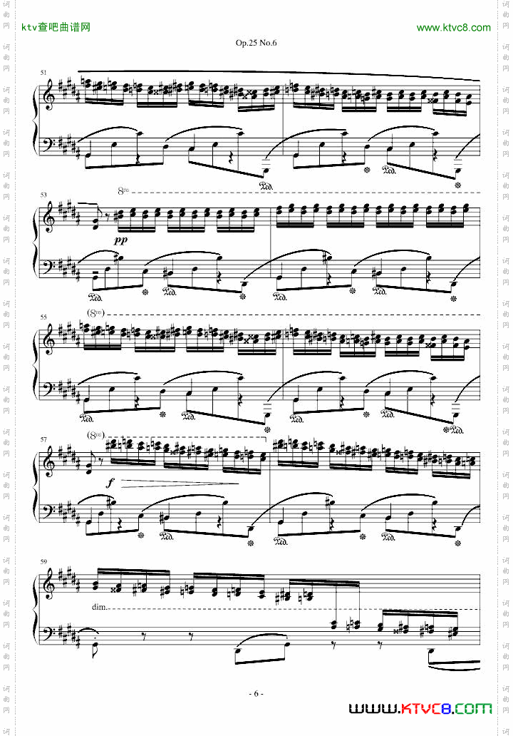 肖邦练习曲Op.25No.6