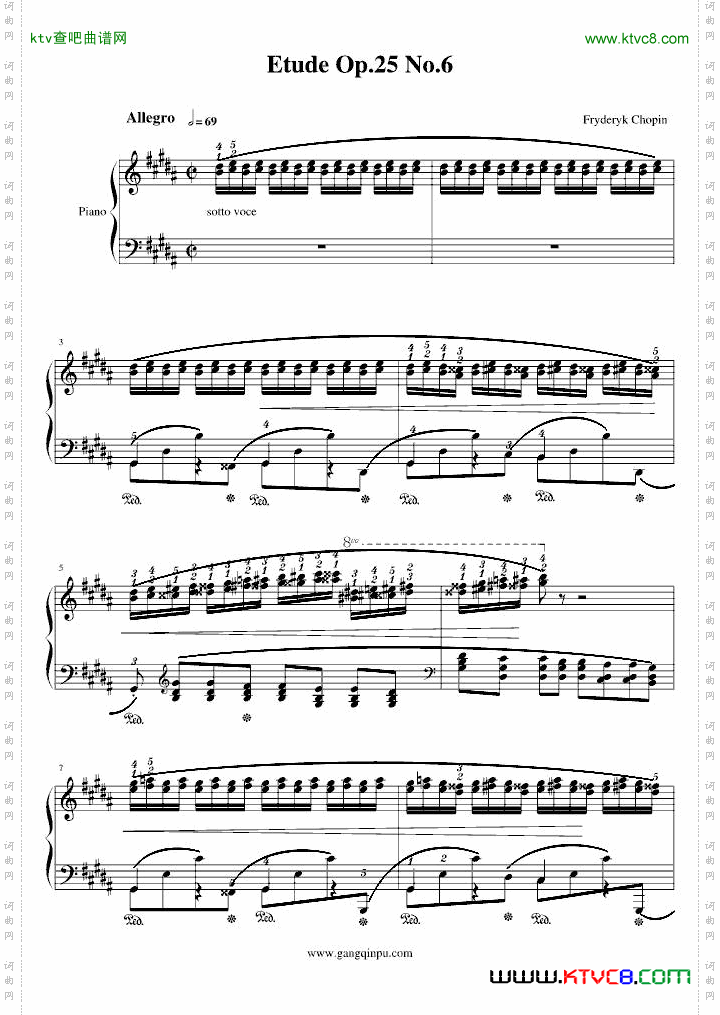 肖邦三度练习曲op.25no.6