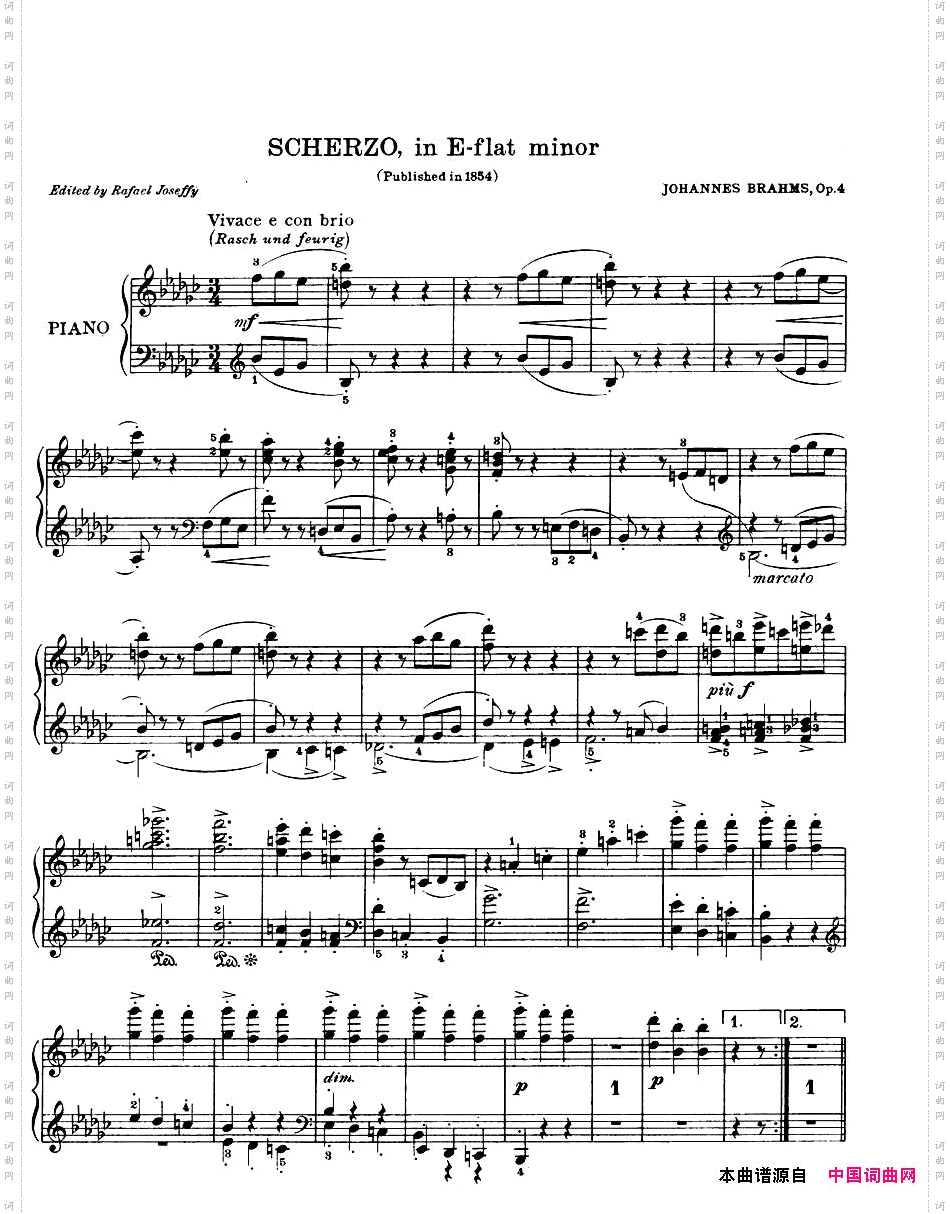 ScherzoineflatMinOp·4降e小调谐谑曲_Scherzo in e flat Min Op·4降e小调谐谑曲