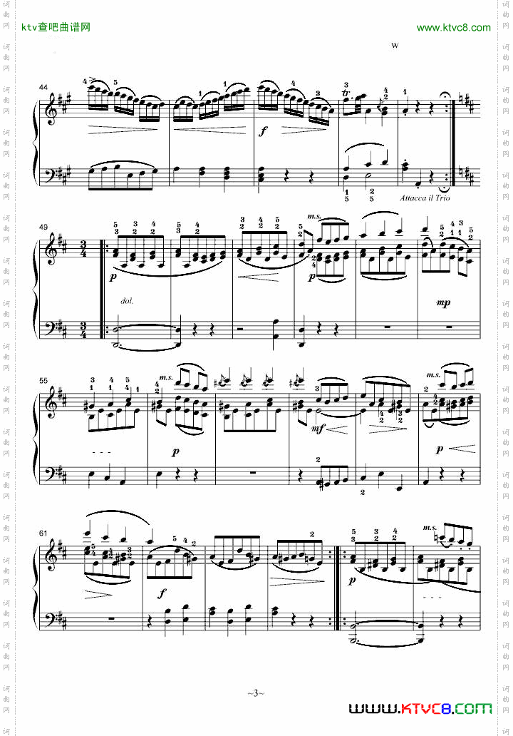 A大调奏鸣曲第二乐章