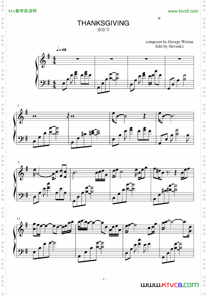 thanksgiving-演奏版-感恩节-georgewinston
