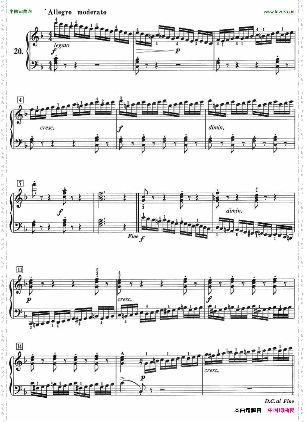 50首莱蒙钢琴练习曲作品37NO.20_50首莱蒙钢琴练习曲 作品37NO.20