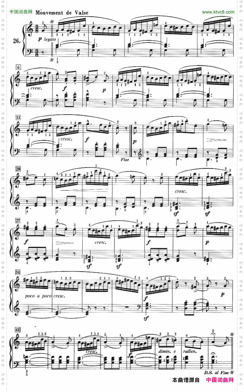 50首莱蒙钢琴练习曲作品37NO.26_50首莱蒙钢琴练习曲 作品37NO.26
