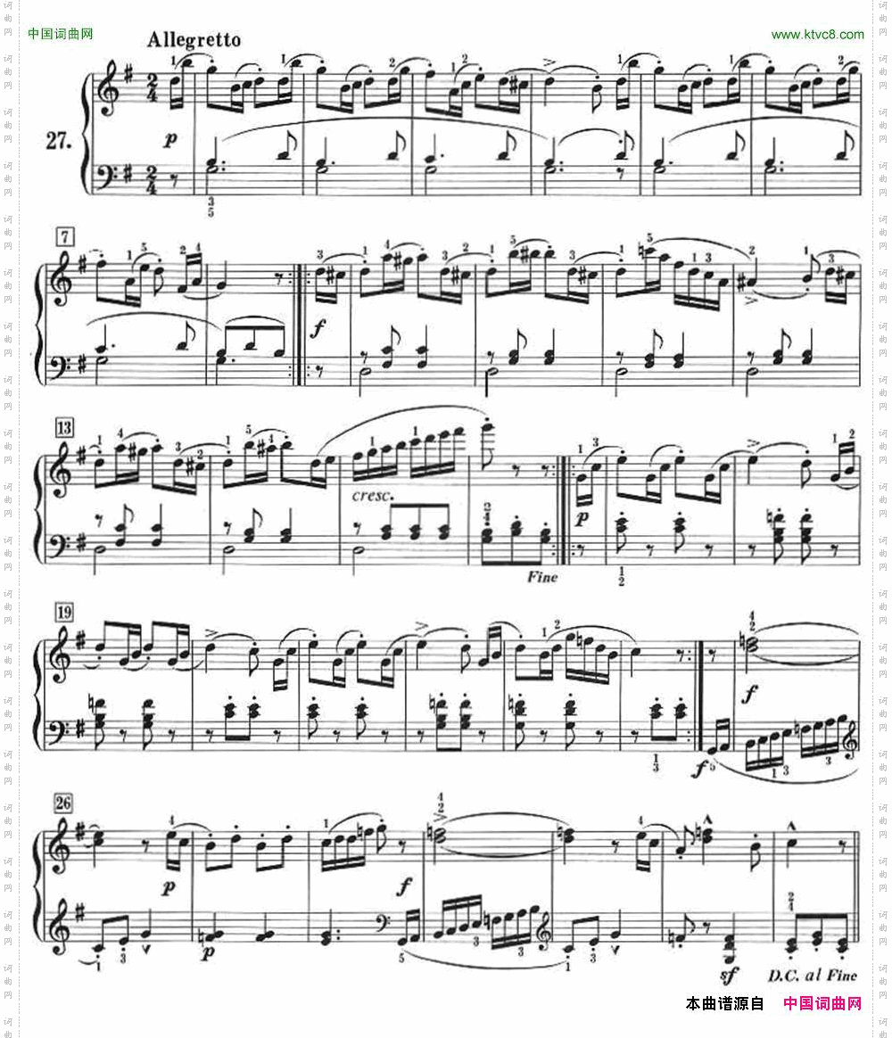 50首莱蒙钢琴练习曲作品37NO.27_50首莱蒙钢琴练习曲 作品37NO.27