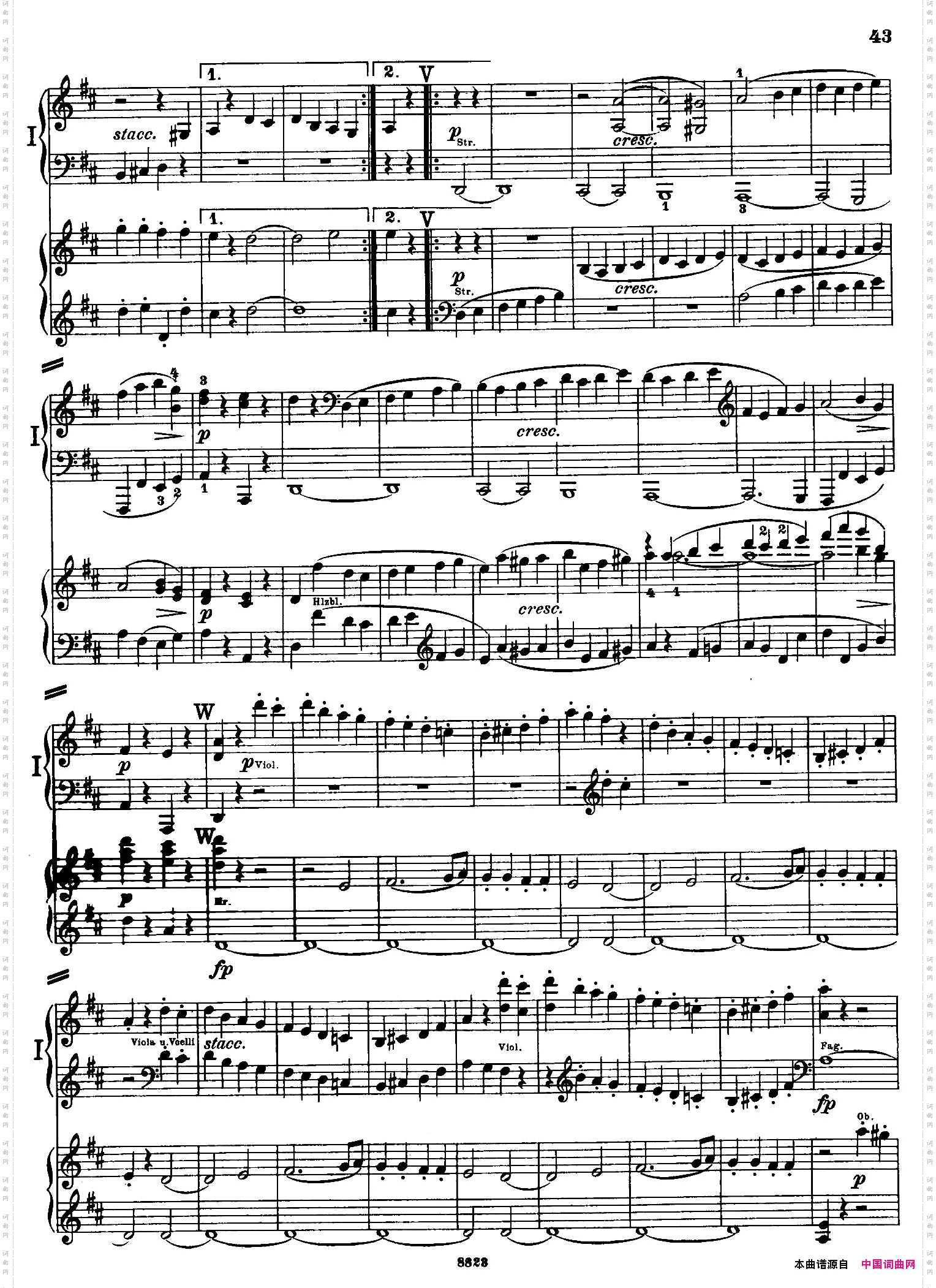 d小调第九交响曲Op.125双钢琴P43——52_d小调第九交响曲 Op.125双钢琴P43——52