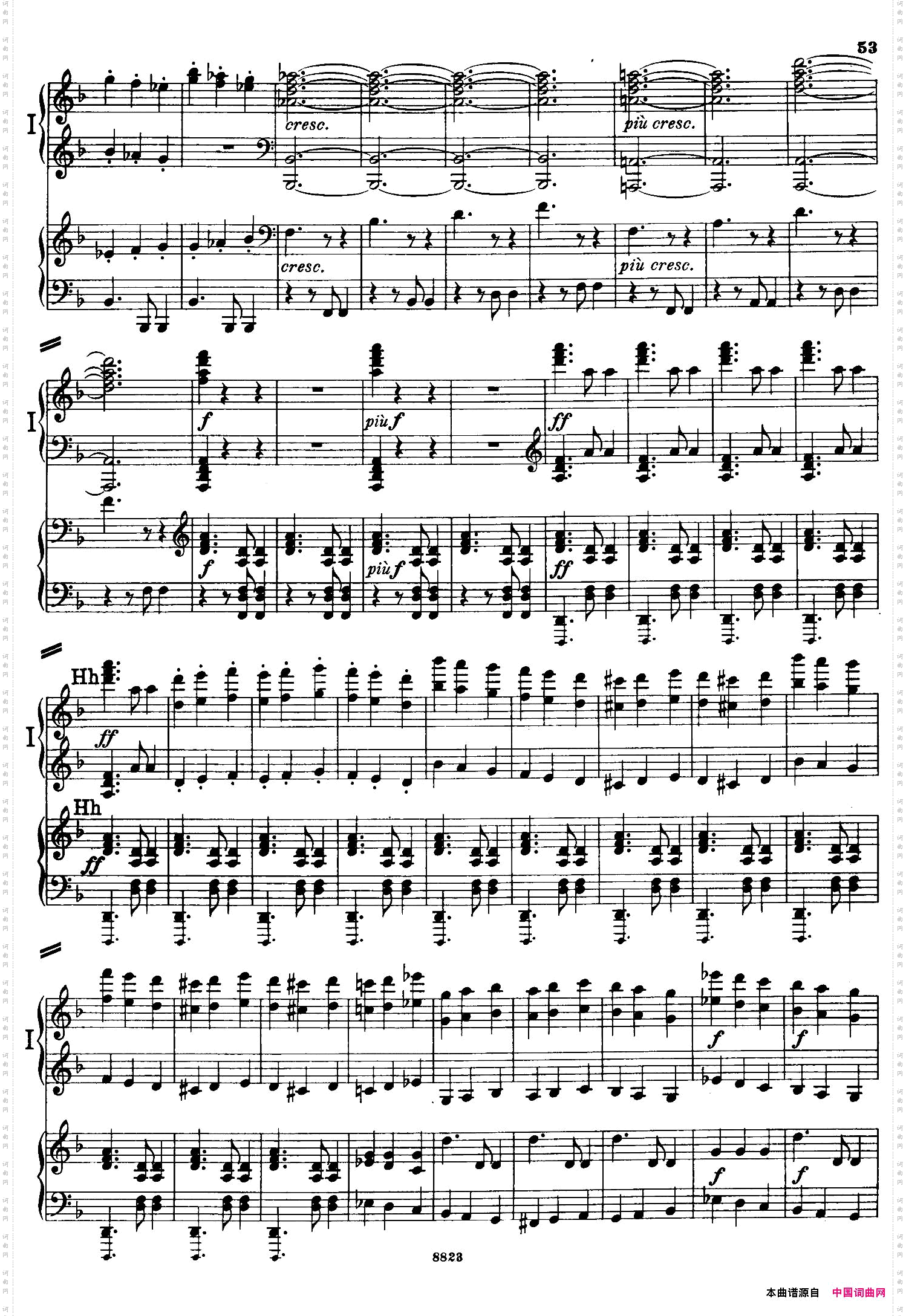 d小调第九交响曲Op.125双钢琴P53——62_d小调第九交响曲 Op.125双钢琴P53——62