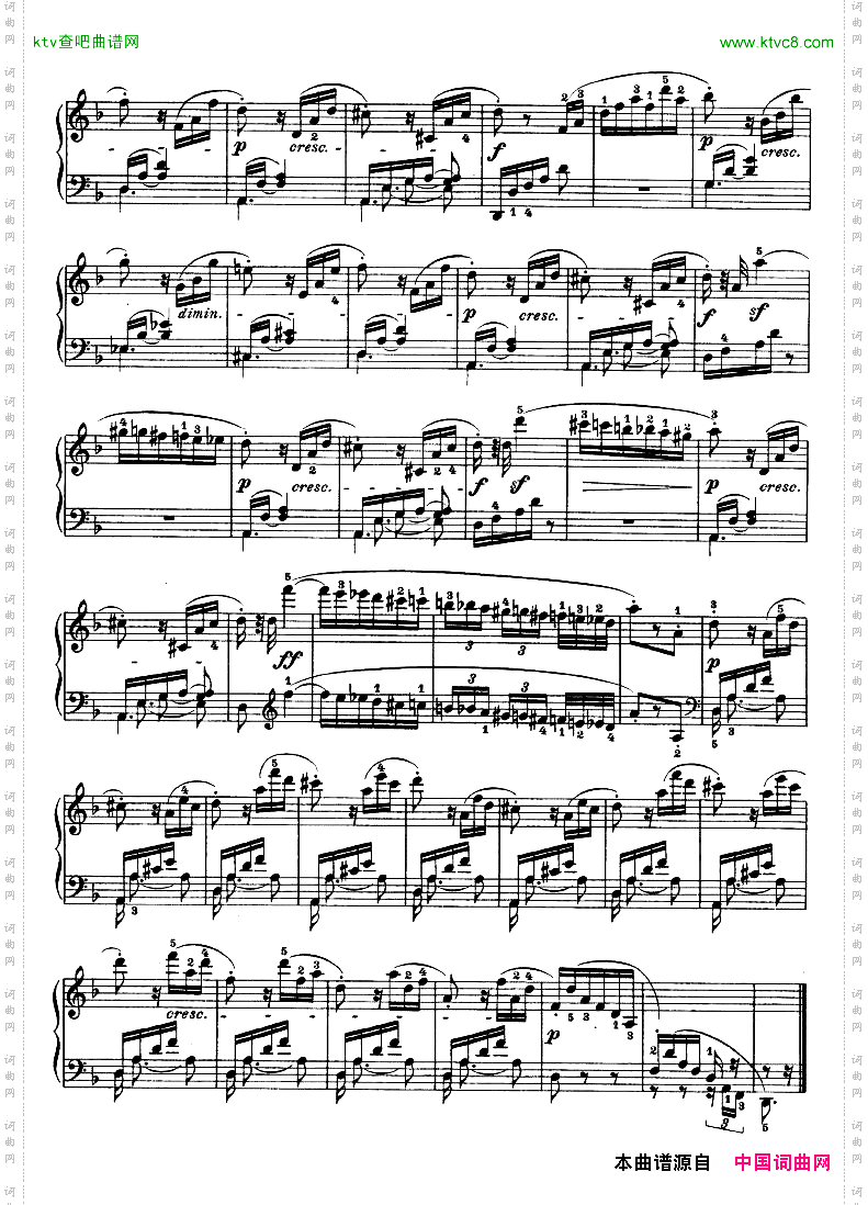 暴风雨-d小调第十七钢琴奏鸣曲-Op.31—2
