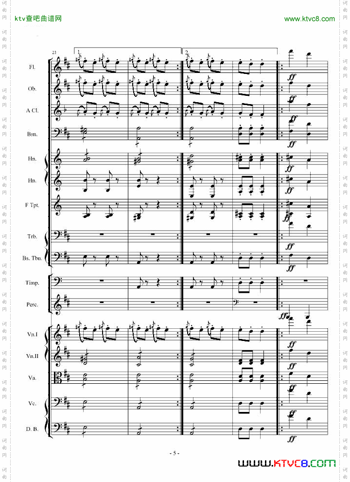 天堂与地狱序曲原版扒谱