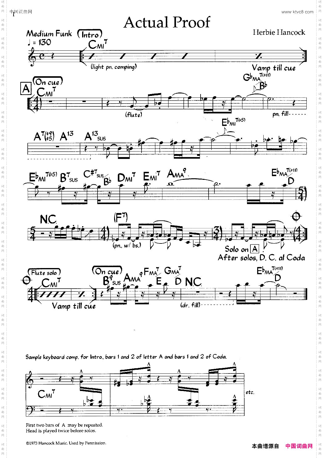 ActualProof爵士钢琴曲_Actual Proof爵士钢琴曲