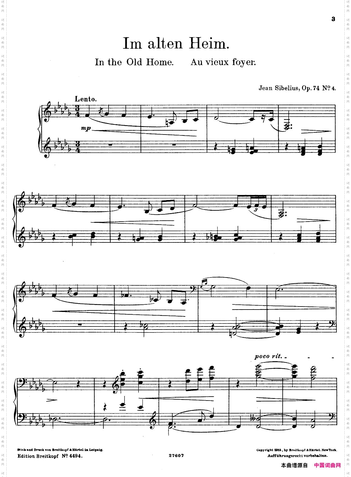 4LyricPiecesOp·744首抒情小品·4_4 Lyric Pieces Op·744首抒情小品·4