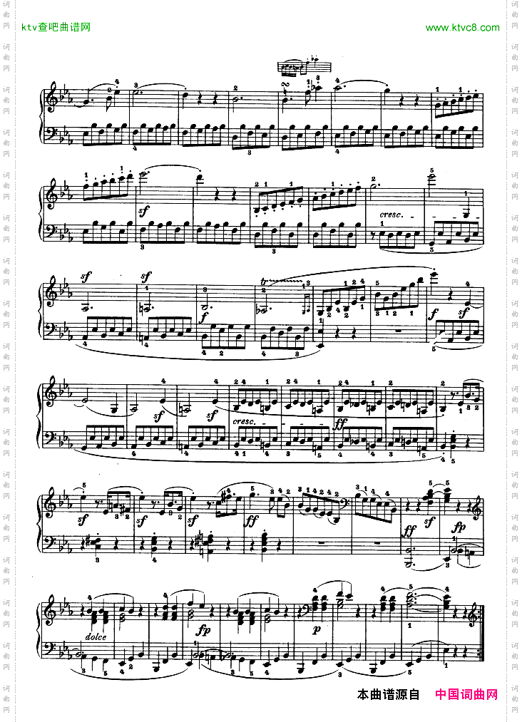 C小调第五钢琴奏鸣曲-Op.10—1