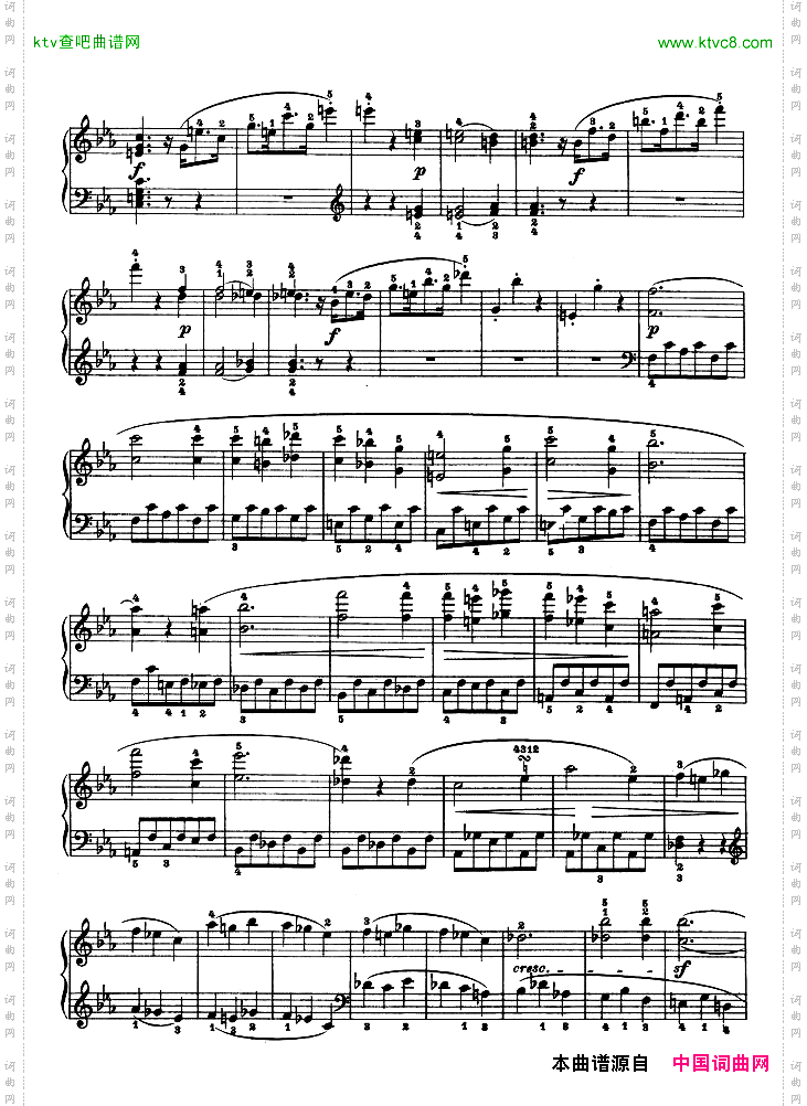 C小调第五钢琴奏鸣曲-Op.10—1