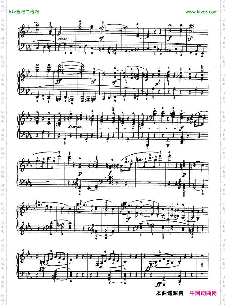C小调第五钢琴奏鸣曲-Op.10—1