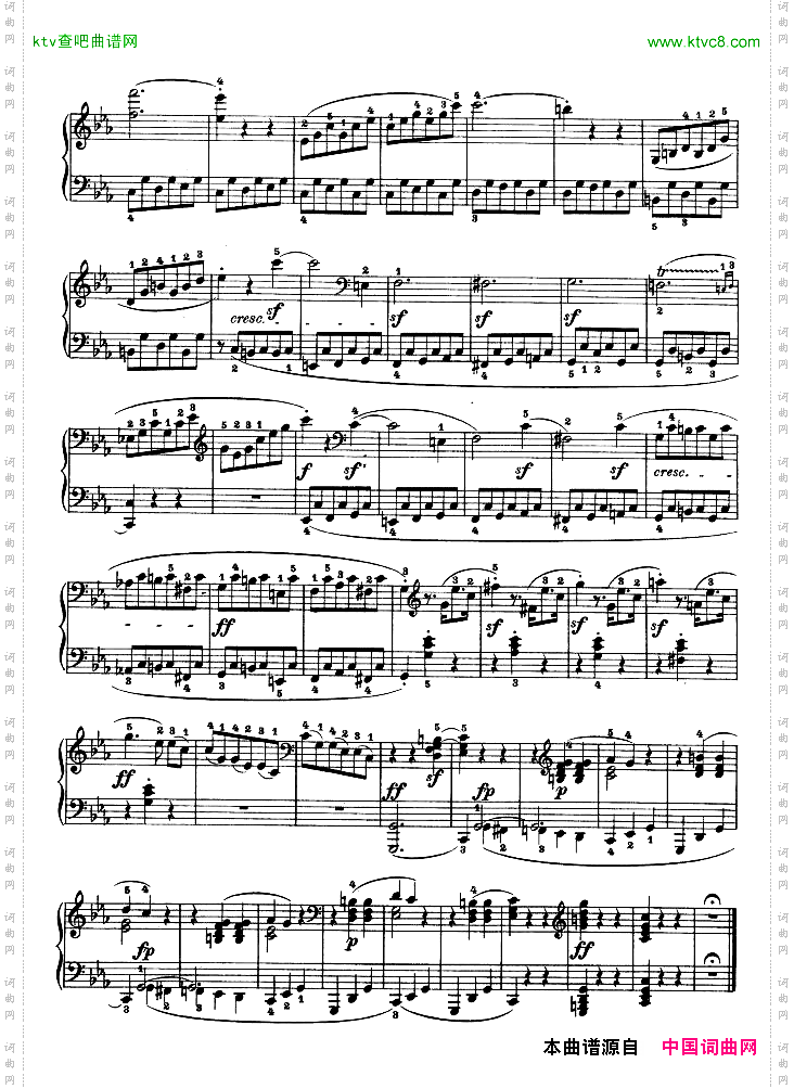 C小调第五钢琴奏鸣曲-Op.10—1