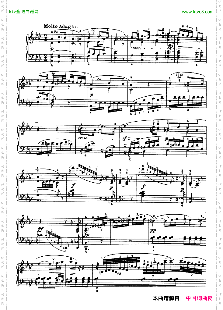C小调第五钢琴奏鸣曲-Op.10—1