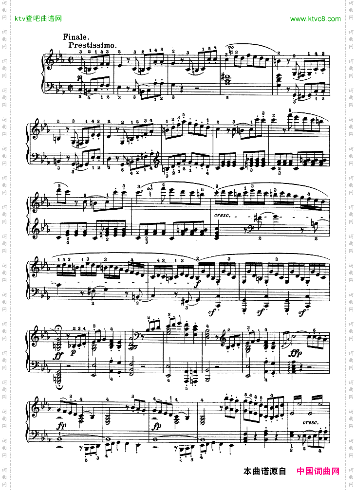 C小调第五钢琴奏鸣曲-Op.10—1