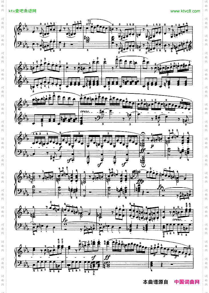 C小调第五钢琴奏鸣曲-Op.10—1