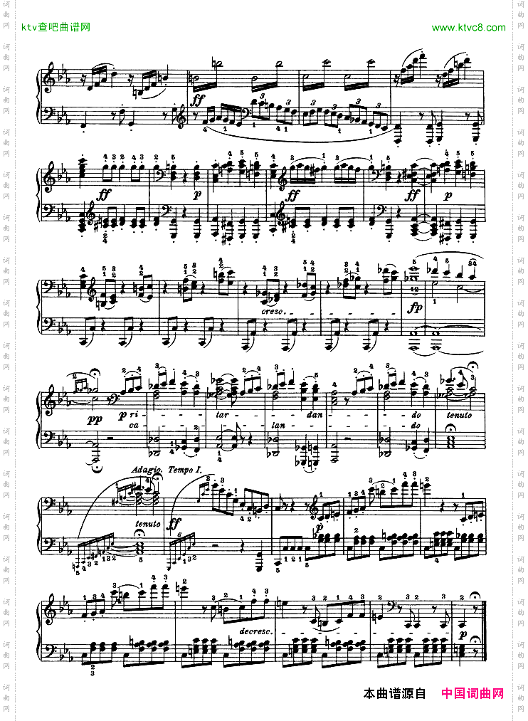 C小调第五钢琴奏鸣曲-Op.10—1