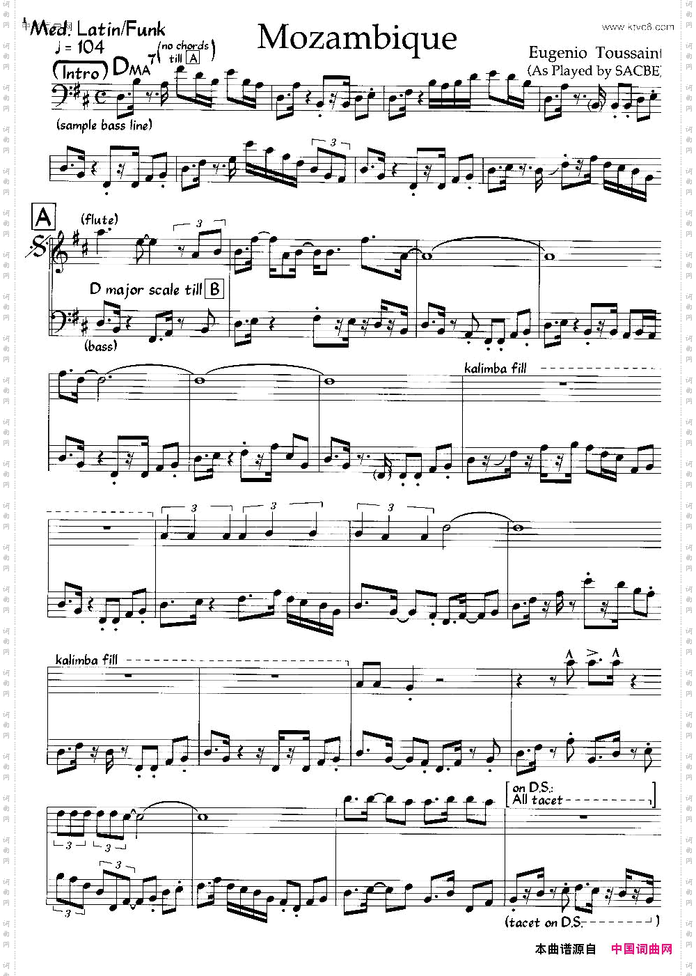 Mozambbique莫桑比克爵士钢琴曲