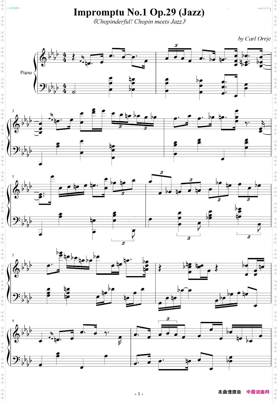 爵士肖邦第一即兴曲