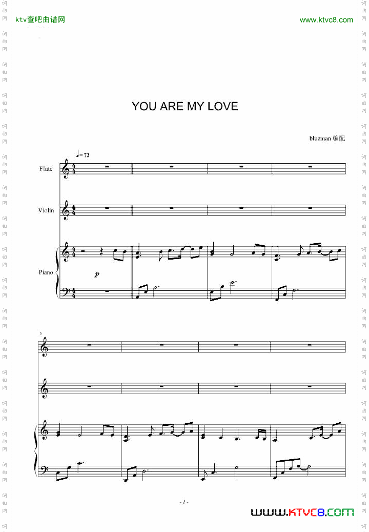 Youaremylove合奏谱