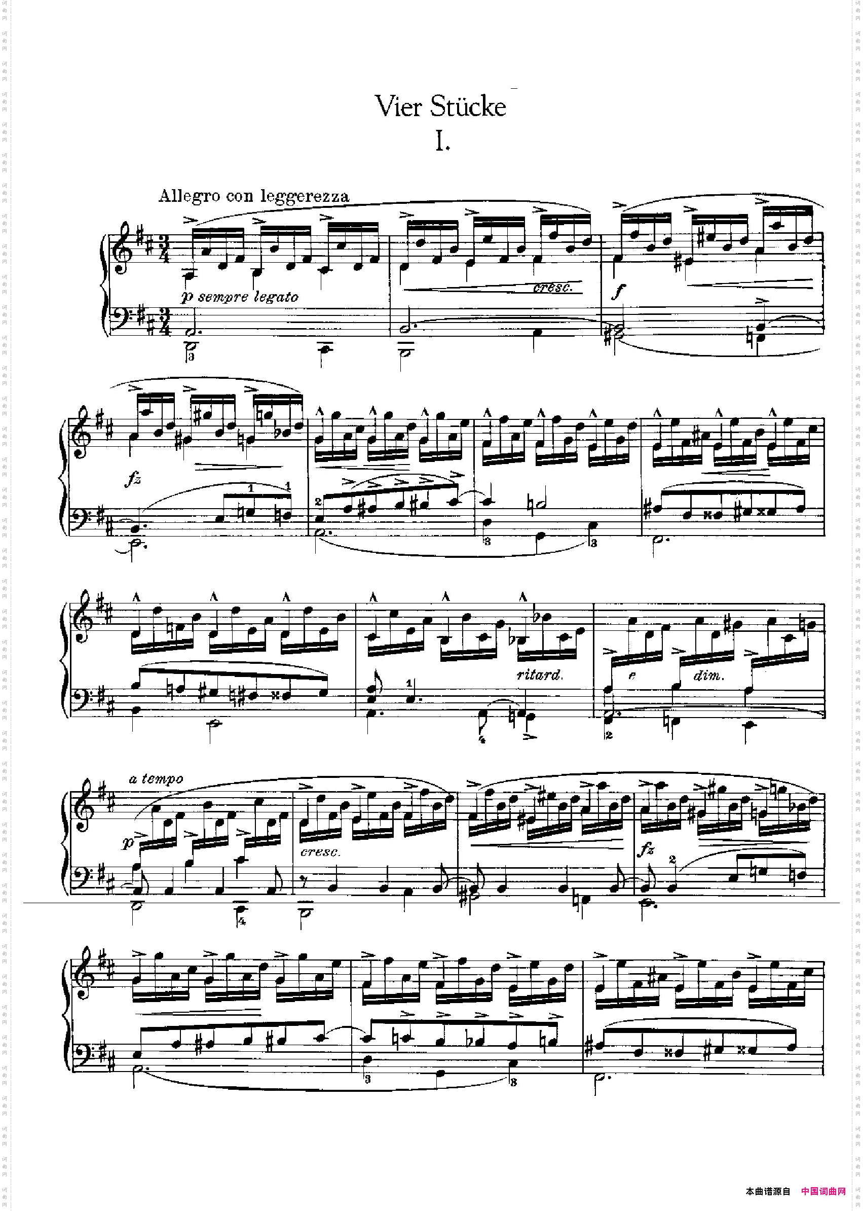 4PianoPiecesOp.14首小品·Ⅰ_4 Piano Pieces Op.14首小品·Ⅰ
