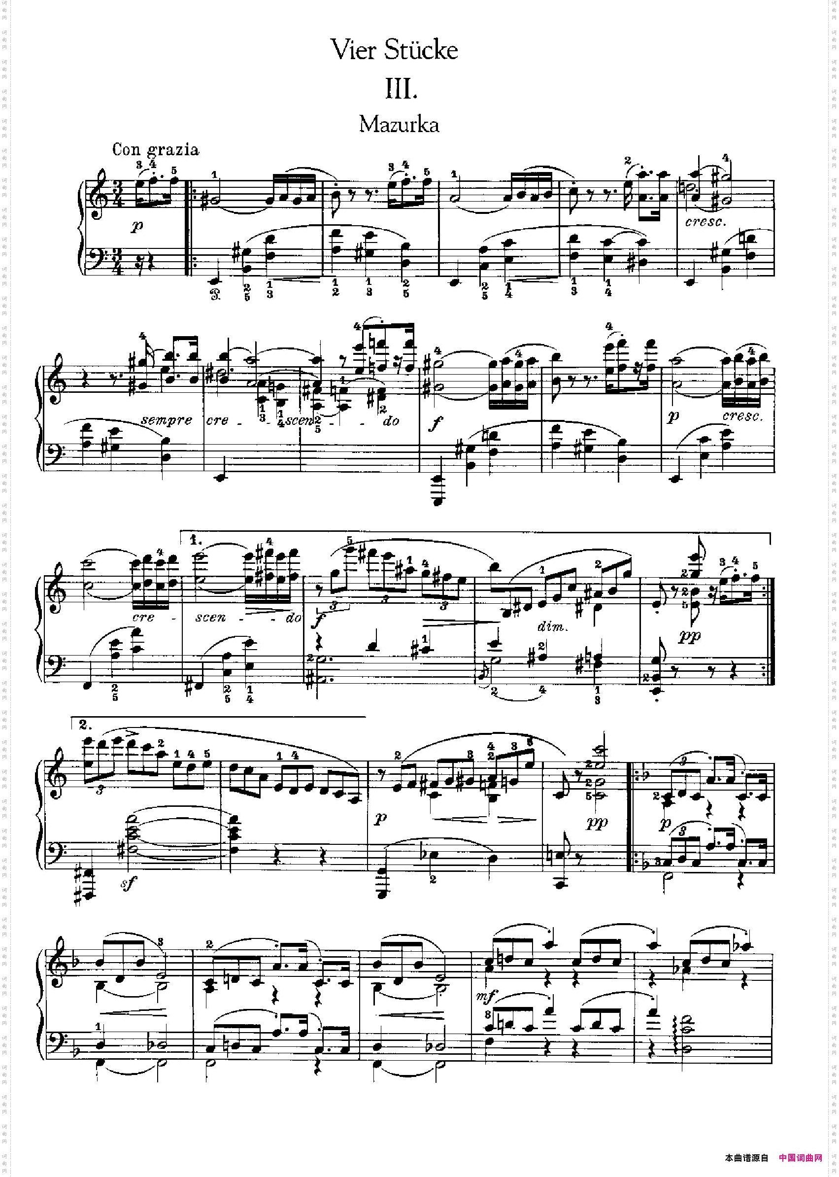 4PianoPiecesOp.14首小品·Ⅲ_4 Piano Pieces Op.14首小品·Ⅲ