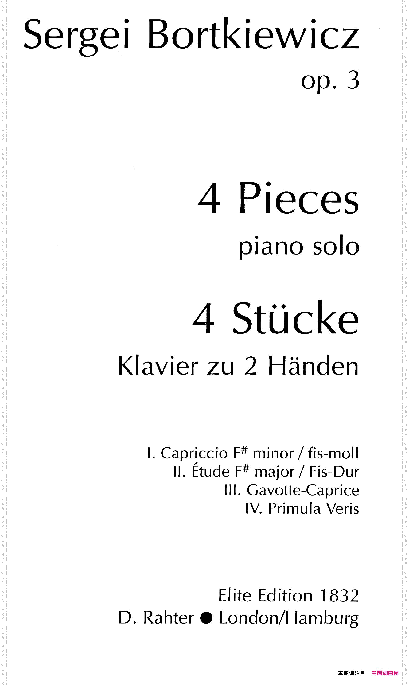 FourPiecesOp.34首小品·1_Four Pieces Op.34首小品·1