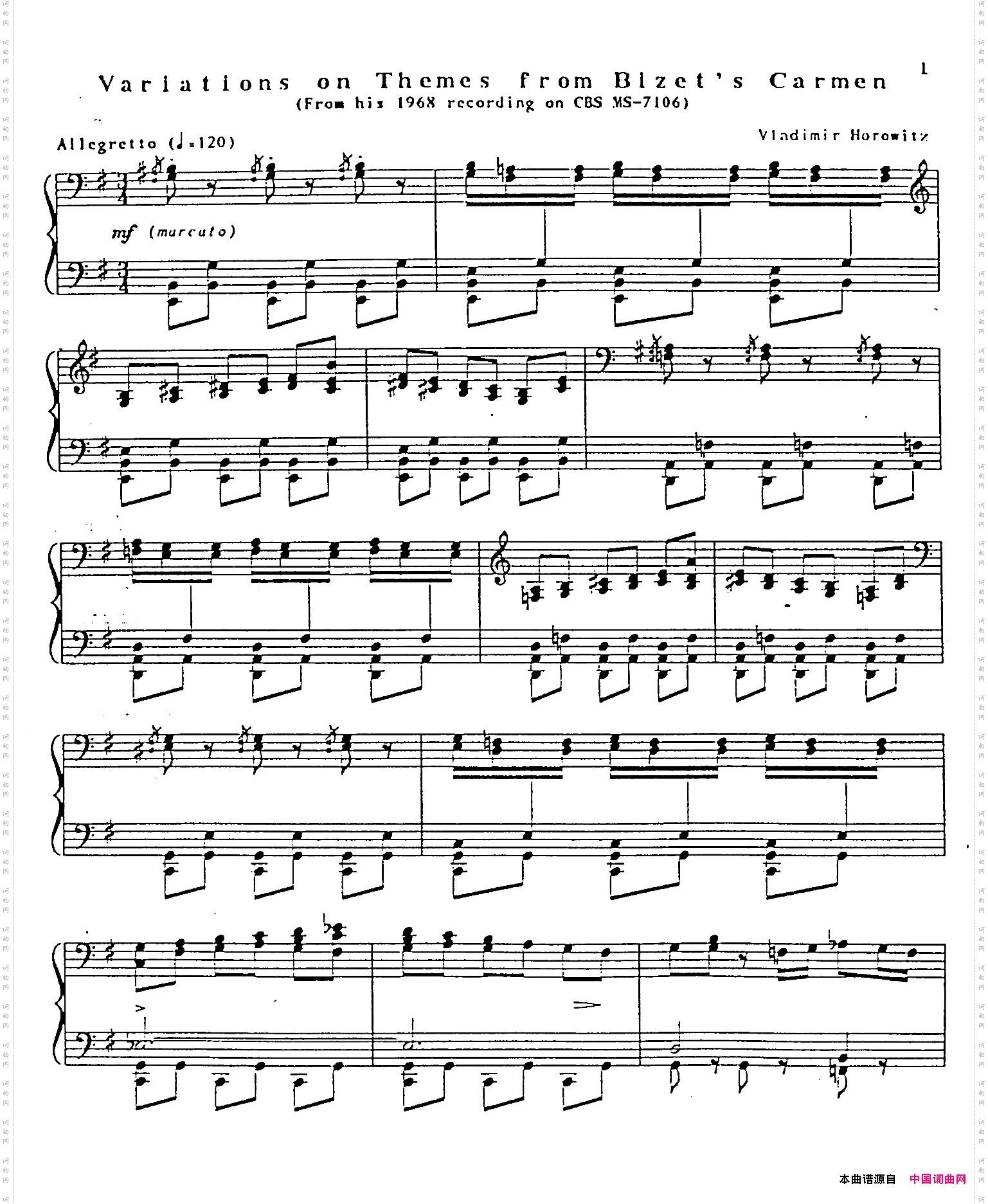 CarmenVariations12Pieces12首卡门主题变奏曲·10_Carmen Variations 12 Pieces12首卡门主题变奏曲·10