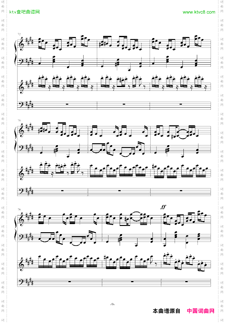 克罗地亚狂想曲钢琴电子琴无和弦合奏