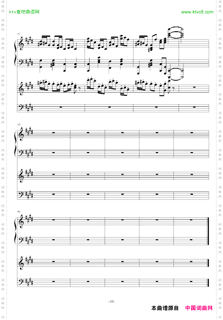 克罗地亚狂想曲钢琴电子琴无和弦合奏