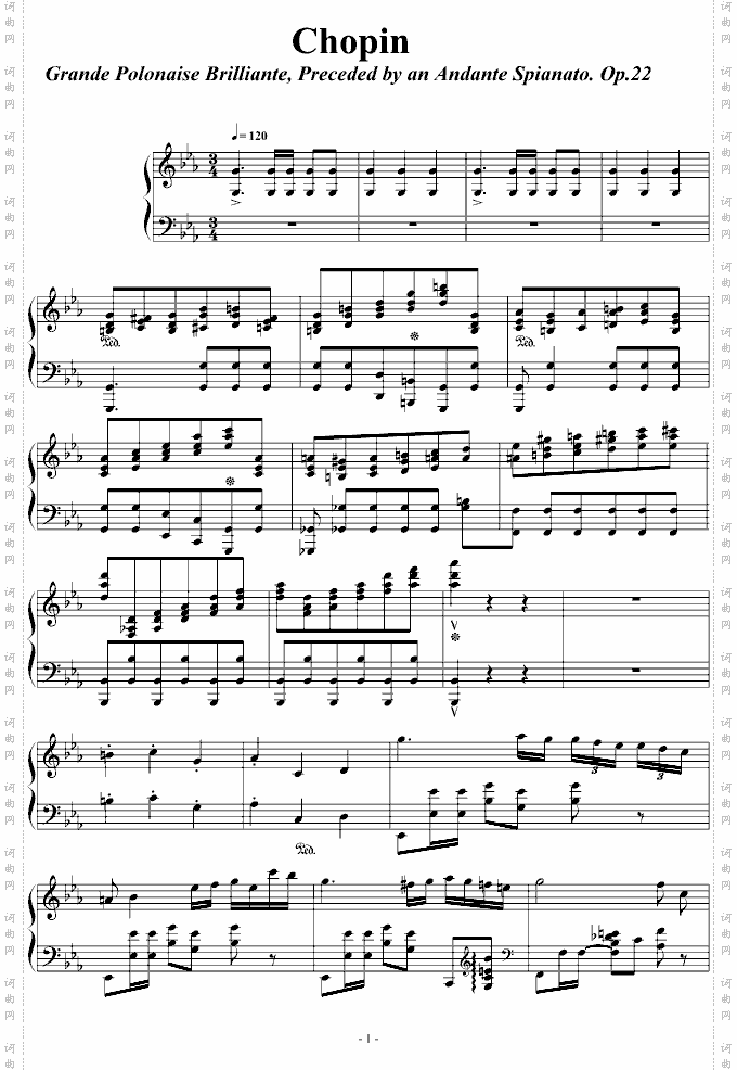 肖邦大波兰舞曲opus22