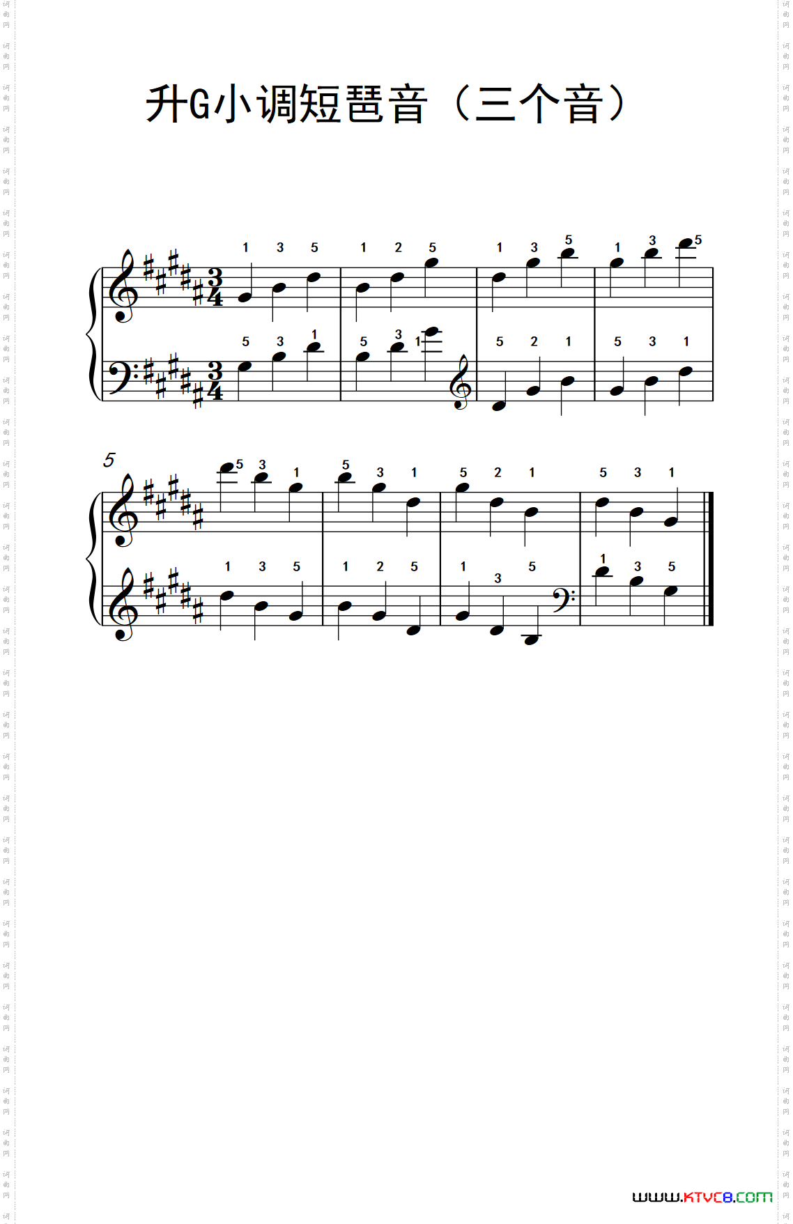 升G小调短琶音三个音孩子们的钢琴音阶、和弦与琶音2_升G小调短琶音三个音孩子们的钢琴音阶、和弦与琶音 2