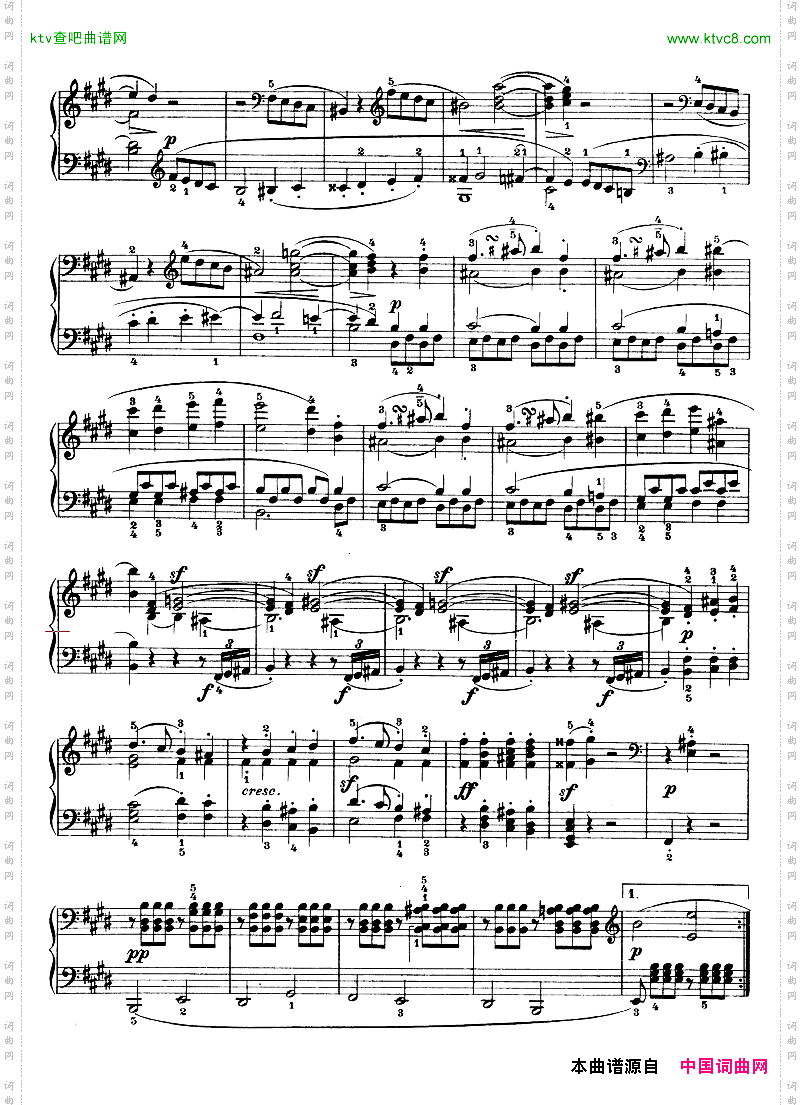 E大调第九钢琴奏鸣曲Op.14No—1